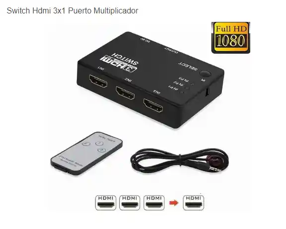 Switch Hdmi 3x1 Puerto Multiplicador