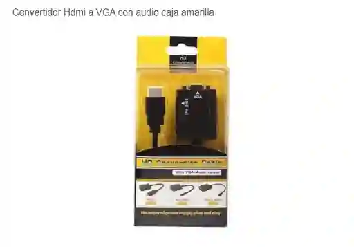 Convertidor Hdmi A Vga Con Audio Caja Amarilla