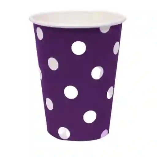 Paquete De Vasos Polka Morados