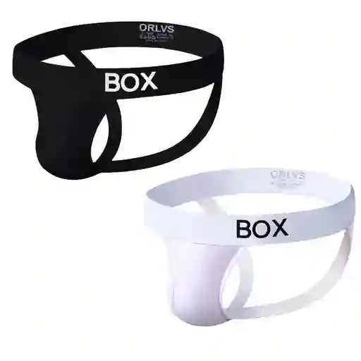Suspensorio X 2 Box Blanco & Negro Importado Jockstrap Hombre Men 95% Cottom