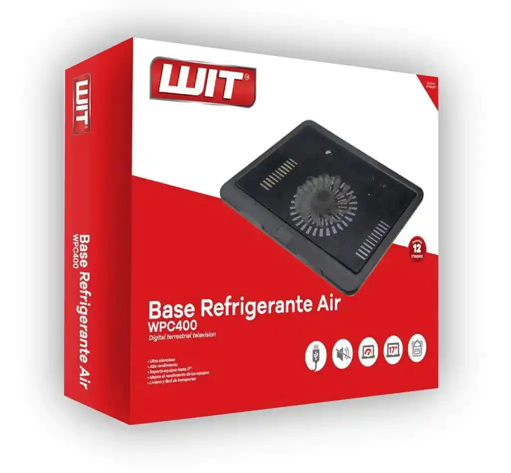 Base Refrigerante Portátil Ventilador Wit Wpc400