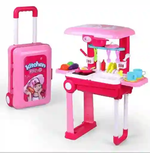 Juguete Cocina Infantil Portátil Maleta Para Niña 008-921a