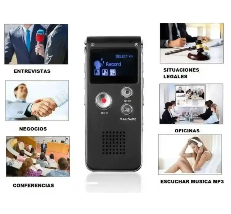 Grabadora Periodista Digital De Voz Usb Portatil 16 Gb Con Microfono Lavalier