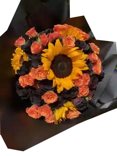 Rosas Negras, Naranjas, Girasoles Reina De Corazones