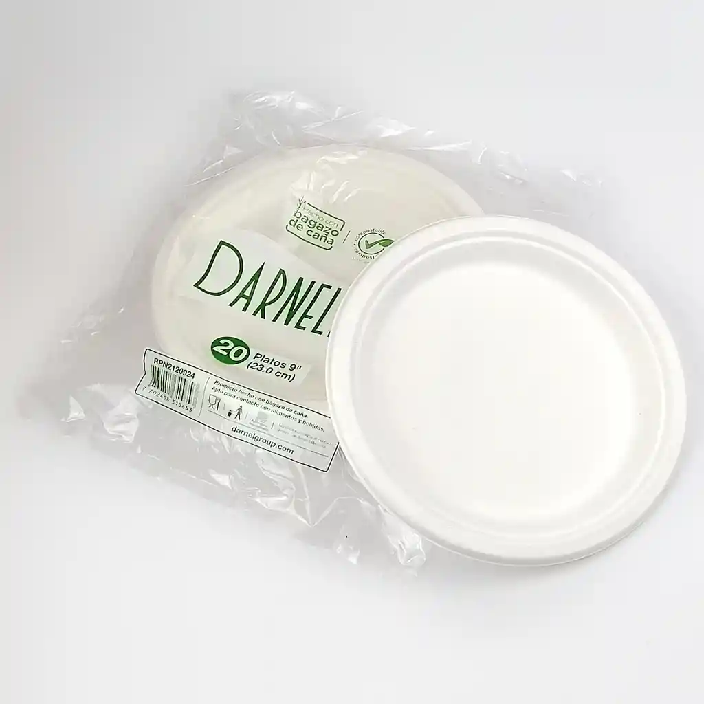 Plato Desechable 23 Cm Bio Darnel