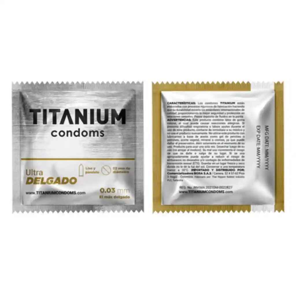 Condones Titanium Ultra Delgado X 3