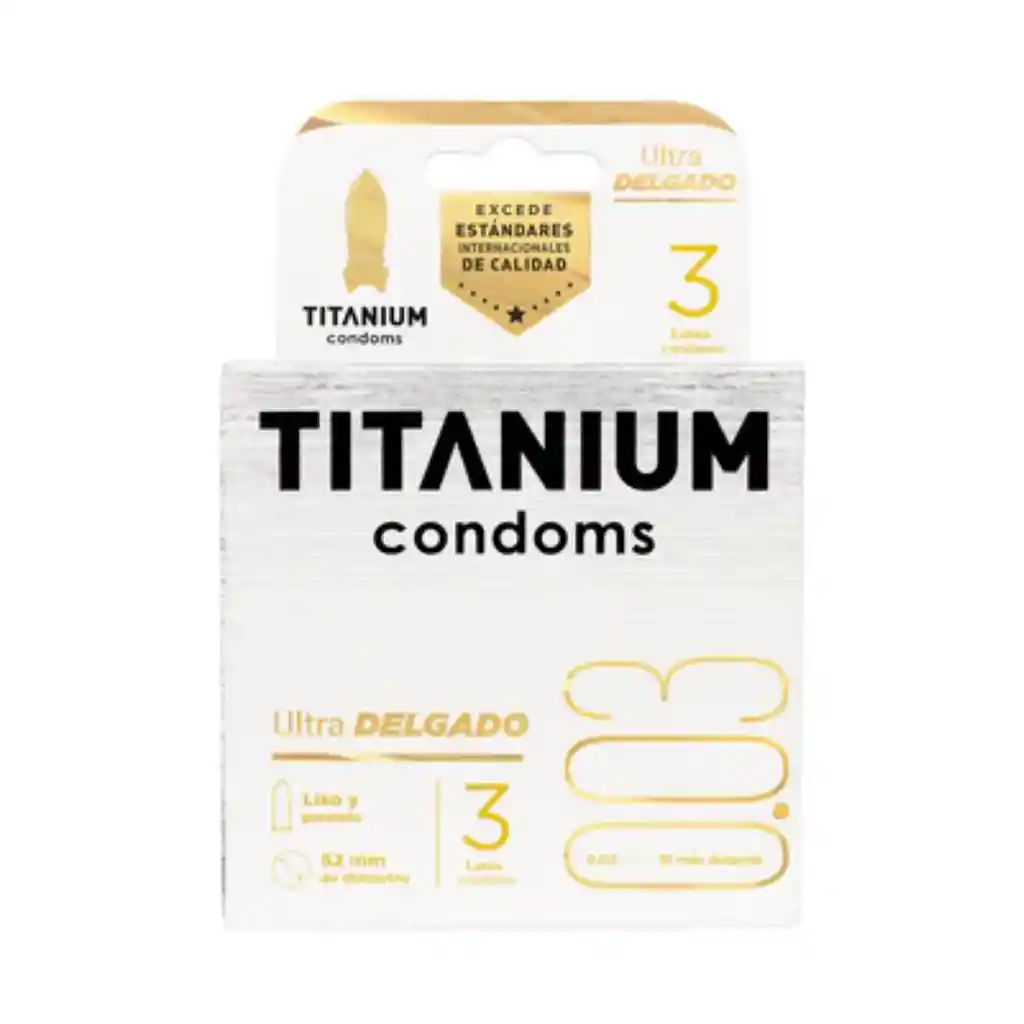 Condones Titanium Ultra Delgado X 3