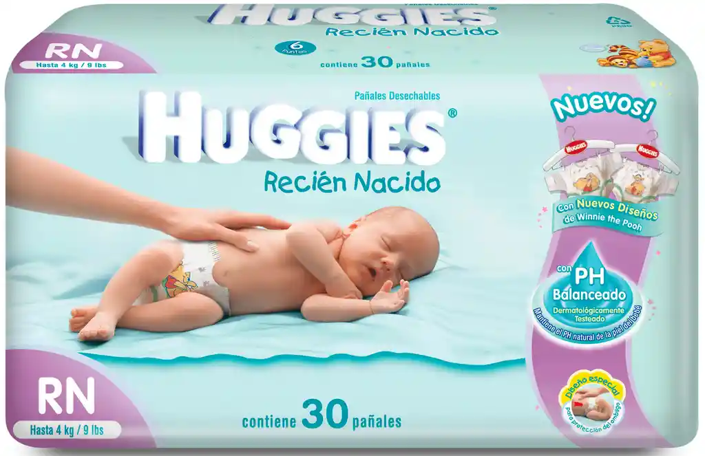 Huggies Pañal Recién Nacido con PH Balanceado
