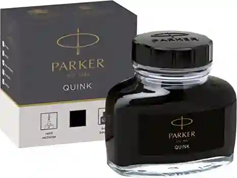 Tinta Parker Estilógrafo Original Quink Negra 57 Ml Pluma Fuente Estilográfica