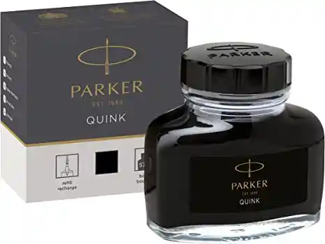 Tinta Parker Estilógrafo Original Quink Negra 57 Ml Pluma Fuente Estilográfica