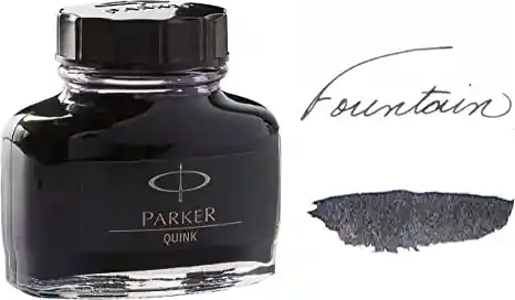 Tinta Parker Estilógrafo Original Quink Negra 57 Ml Pluma Fuente Estilográfica