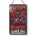 Letrero Dracula Caution Halloween Decoracion