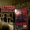 Letrero Dracula Caution Halloween Decoracion