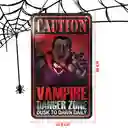 Letrero Dracula Caution Halloween Decoracion