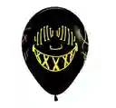 R-12 Inf Globos Bombas Sempertex Fashion Negro 4 Caras Máscaras Neón Halloween X12 U