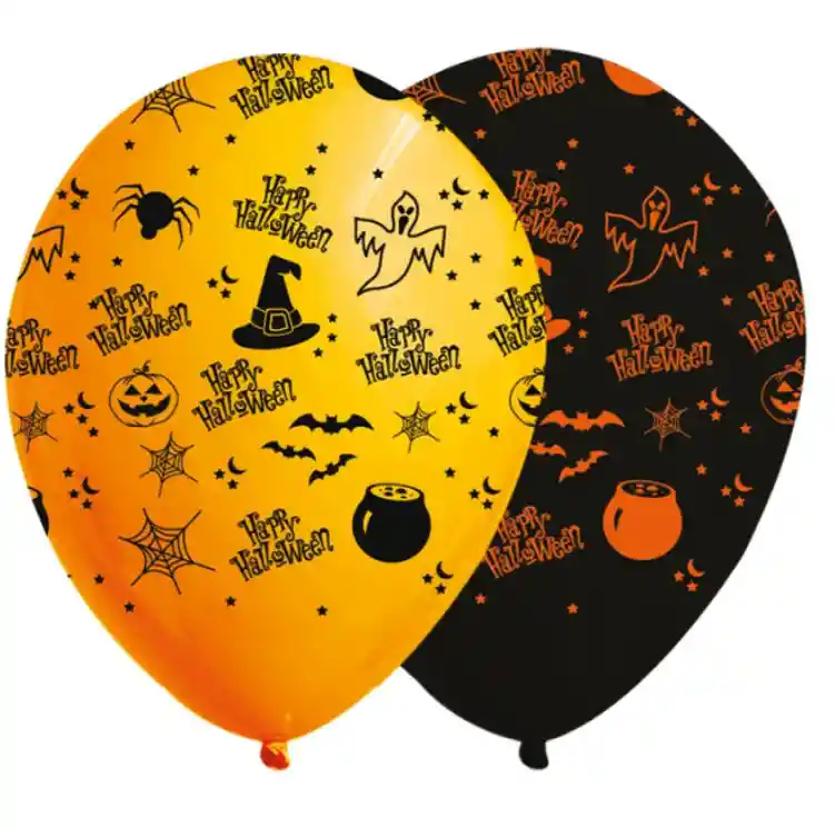 R-12 Globos Bombas Fashion Surtido N-n Happy Halloween X50 Unds