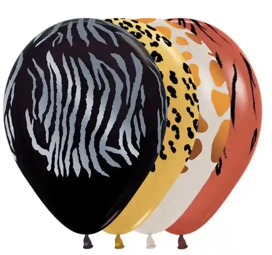 R-12 Globos Bombas Fashion Infinity Animal Print X12 Unds