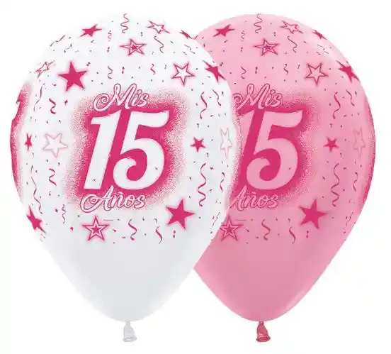 R-12 Globos Bombas Satin Fashion Infinity Mis Quince Años X12 Unds