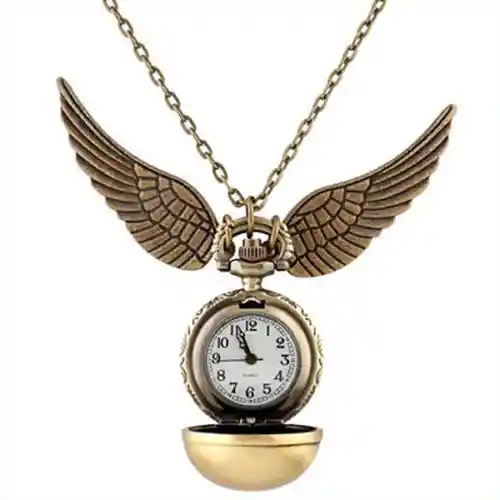 Collar + Reloj Cadena Quidditch Ball Bronce Harry Potter