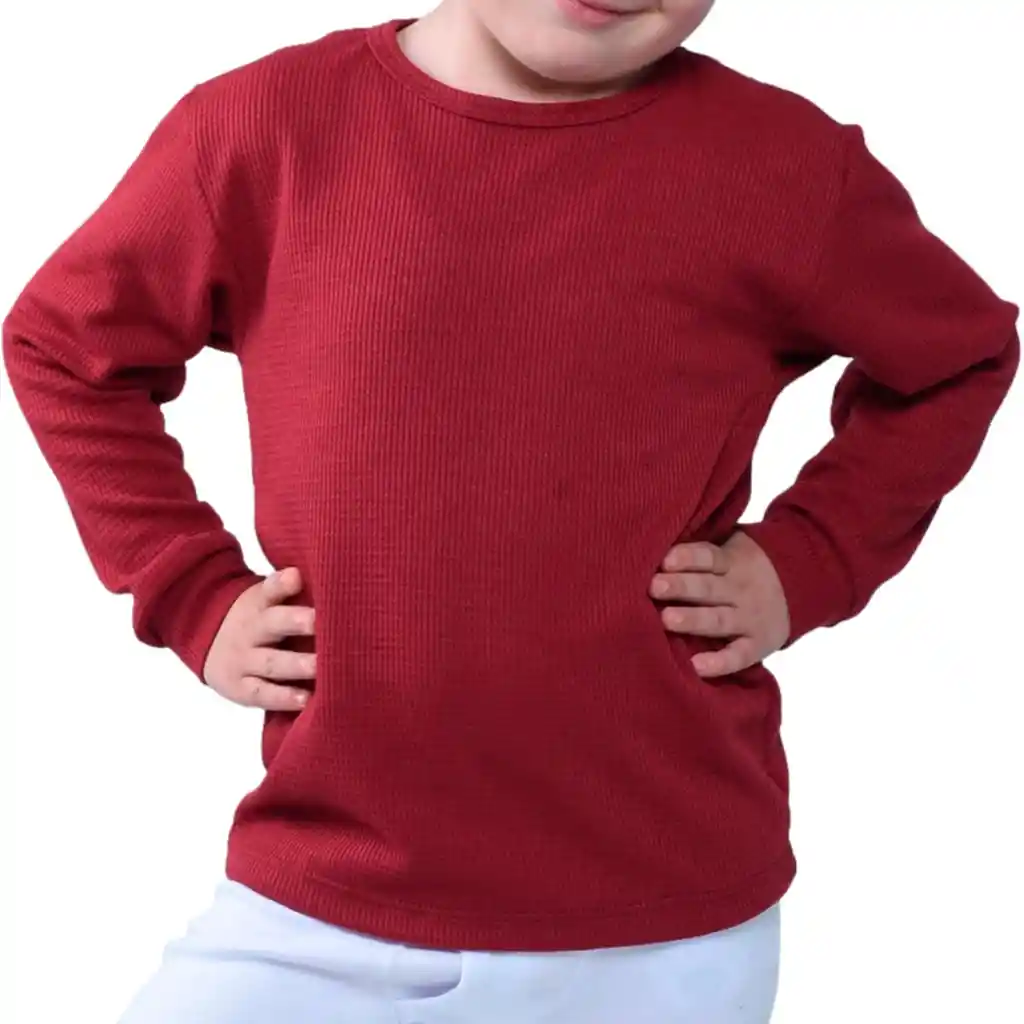 Camiseta Niño Colores Vino Tinto Talla 14