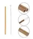 set 4 pitillos de Bambu ecologicos reutilizables