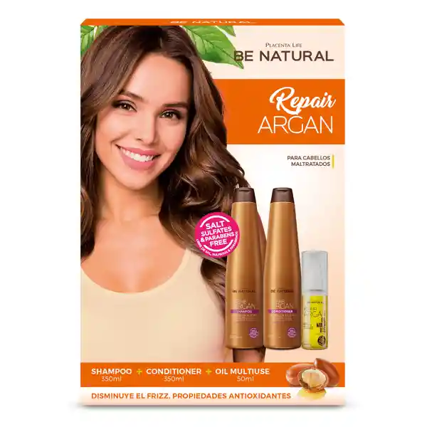 Be Natural Kitrepair Argan Shampoo + Conditioner+ Oleo