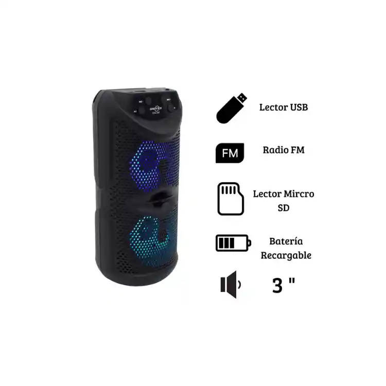 Parlante Bluetooth / Radio Cilindrico Mp3 Mega Bass Original