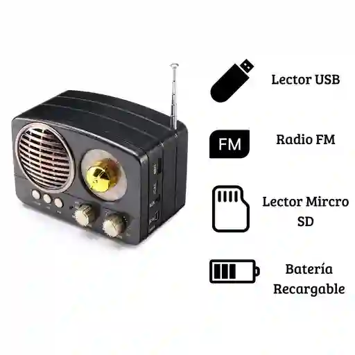 Radio Vintage Retro Am / Fm Bluetooth Stereo Fm Original