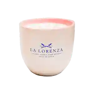 La Lorenza - Vela De Lavanda En Contenedor De Porcelana Con 3 Pabilos