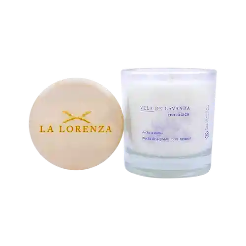 La Lorenza - Vela De Lavanda En Vidrio Con Tapa De Madera