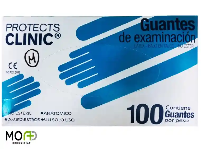 Guantes De Latex Protects Clinic Caja X 100 Unidades Talla M