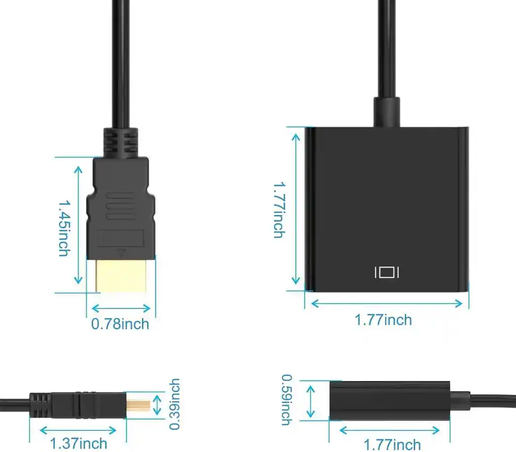 Displayport A Vga Hembra Convertidor Pc Cable Adaptador Display Port A Vga Full Hd