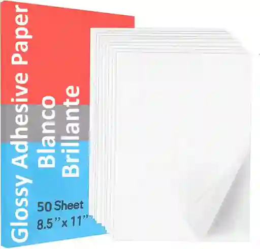 Papel Fotográfico Foto Adhesivo Brillante X 50 Hojas Tamaño A4 (carta) 135g