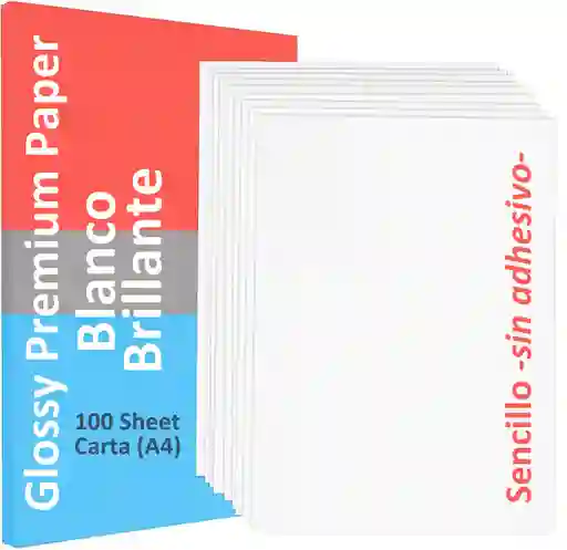 Papel Fotográfico X 100 Hojas Impresión De Fotos Brillante Fotografía Resma Carta 135g