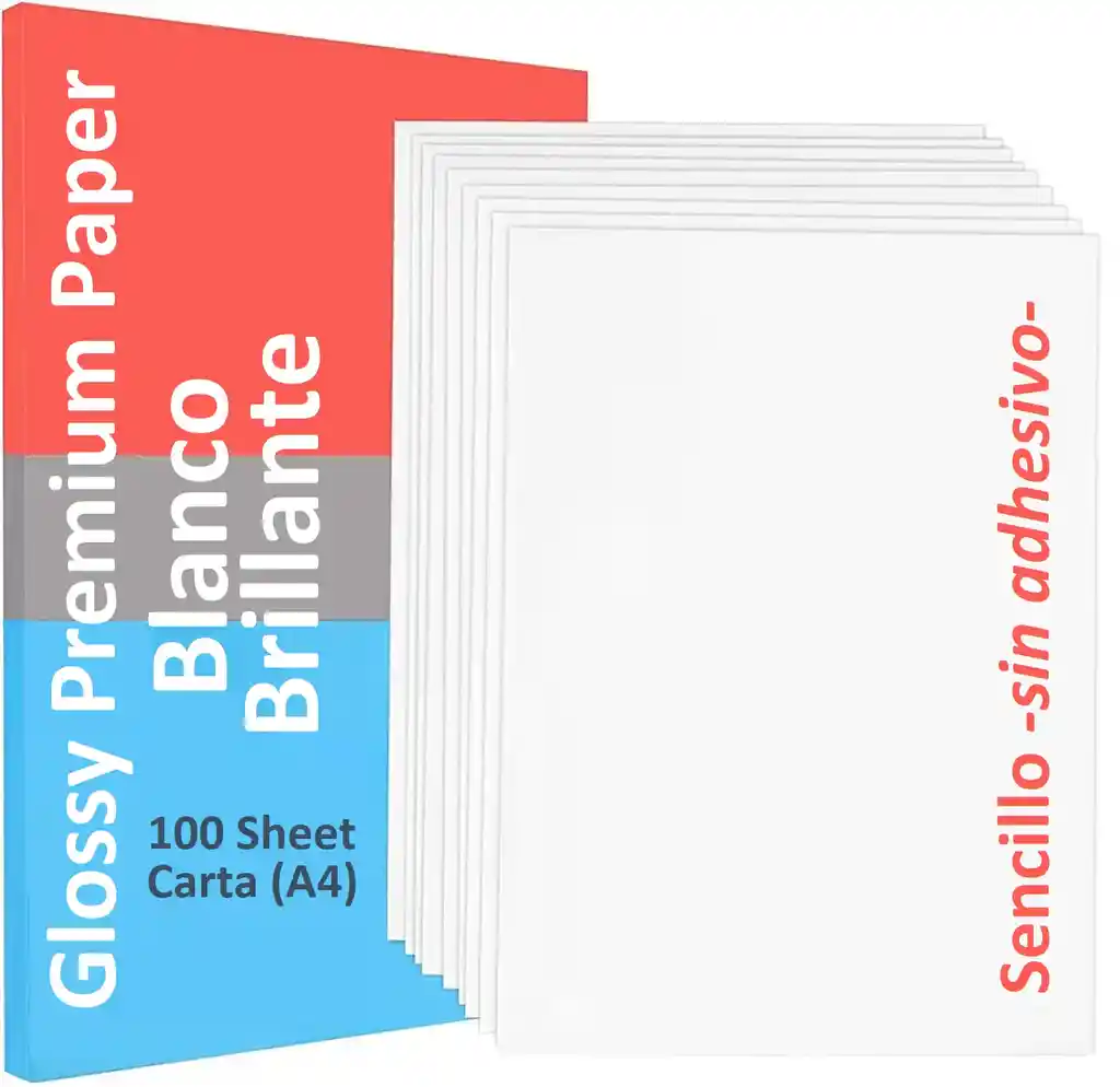 Papel Fotográfico X 100 Hojas Impresión De Fotos Brillante Fotografía Resma Carta 135g