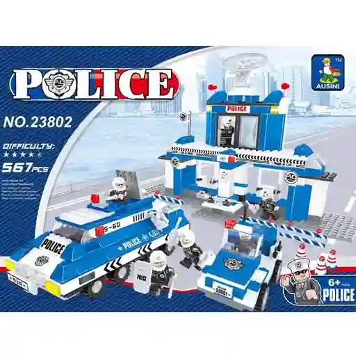 Juguete Armatodo Tipo Lego Policía 567 Piezas. Rf.23802