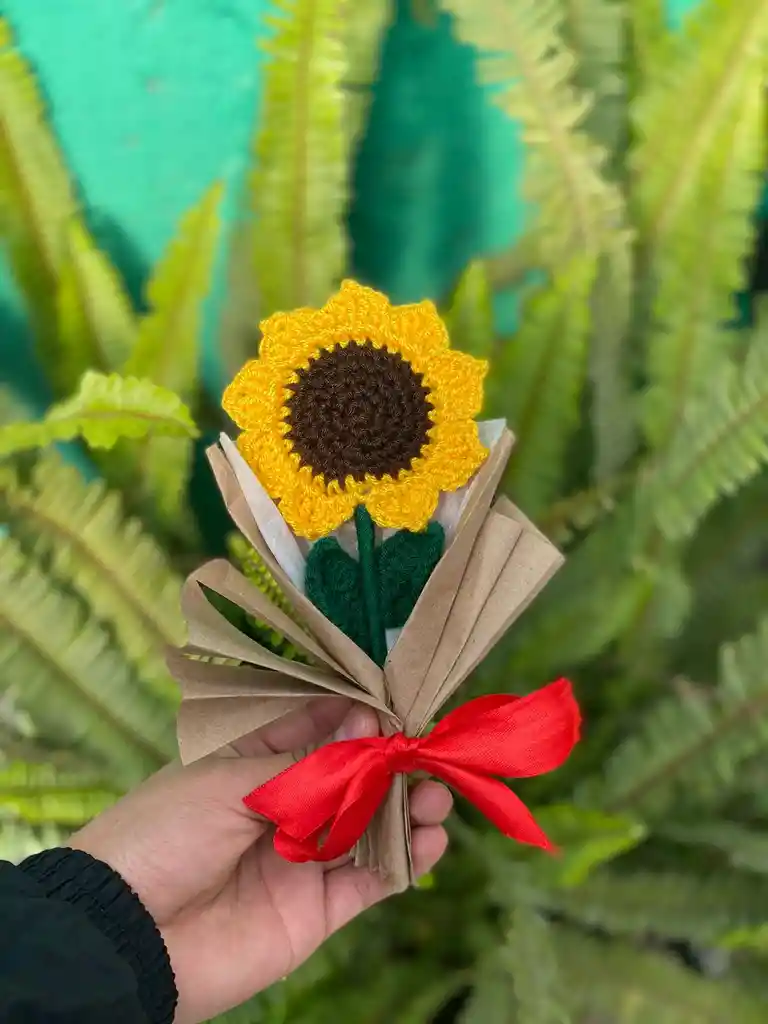 Girasol Pequeño En Crochet