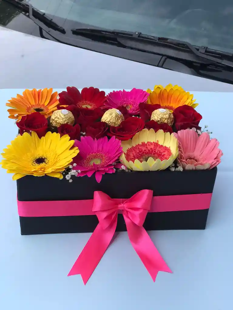 Caja De Gerberas