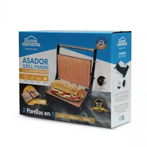 Grill Parrilla Asador Panini Cobre Home Elements – 180º