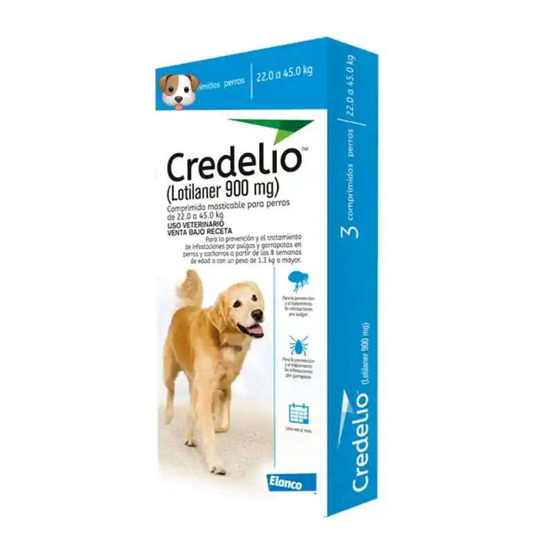 Credelio 22 A 45 Kg 1 Tableta Antipulgas Garrapatas Perro