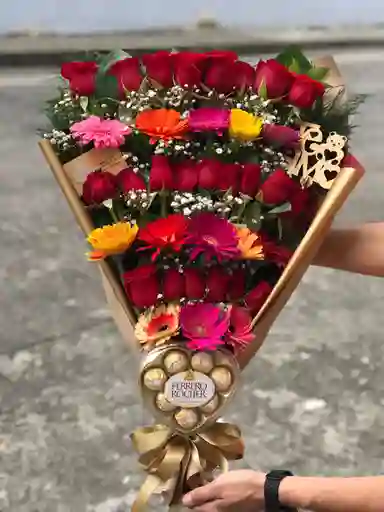 Bouquet De Gerberas Con Chocolates