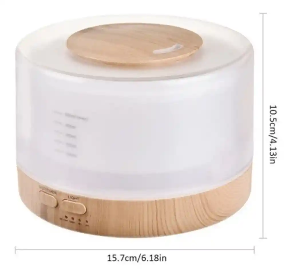 Humidificador Atomizador Difusor Base Madera 500ml + Esencia