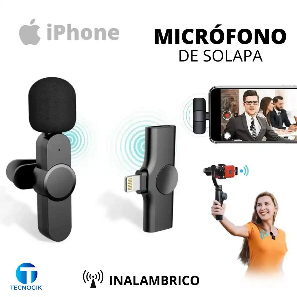 microfono inalambrico de solapa para iPhone
