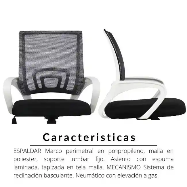 Silla De Oficina Colors Premium Negro Blanco