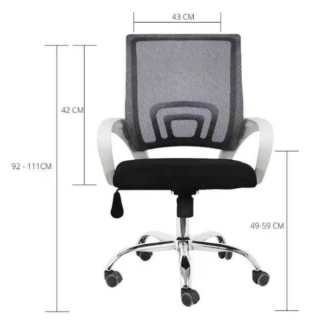 Silla De Oficina Colors Premium Negro Blanco