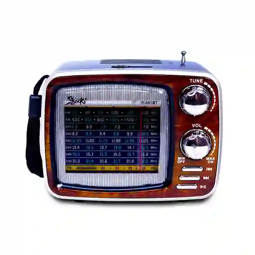 Radio Am/fm Portatil Vintage Recargable Usb/microsd R-061bt