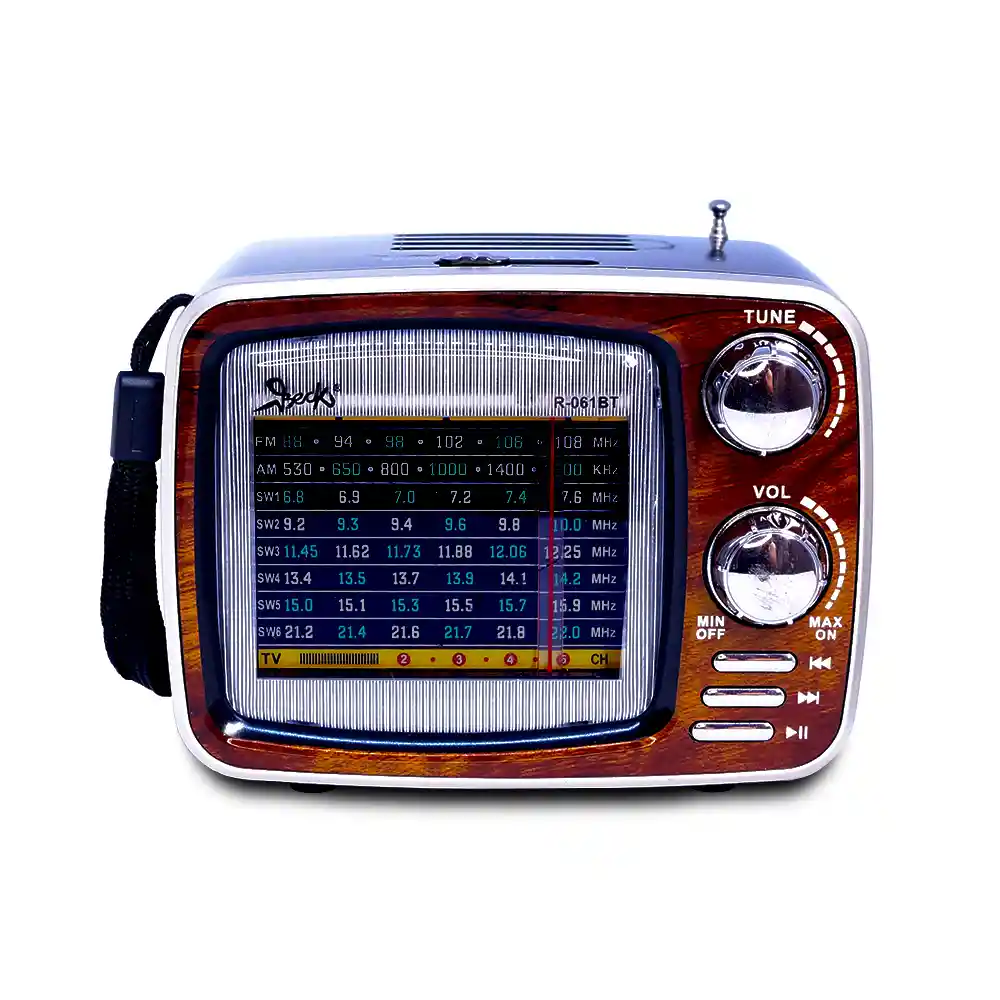Radio Am/fm Portatil Vintage Recargable Usb/microsd R-061bt