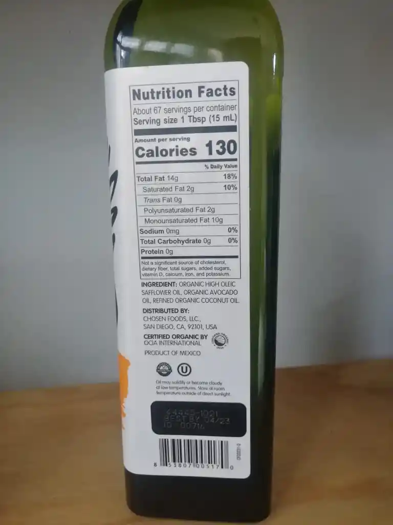 Aceite De Aguacate Y Coco