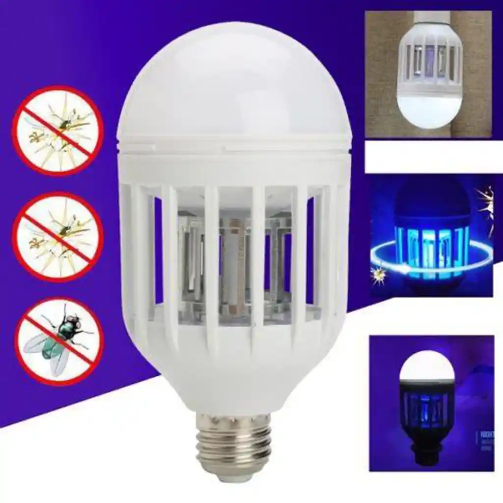 Bombillo Luz Mata Zancudos Antimosquitos Atrapa Insectos