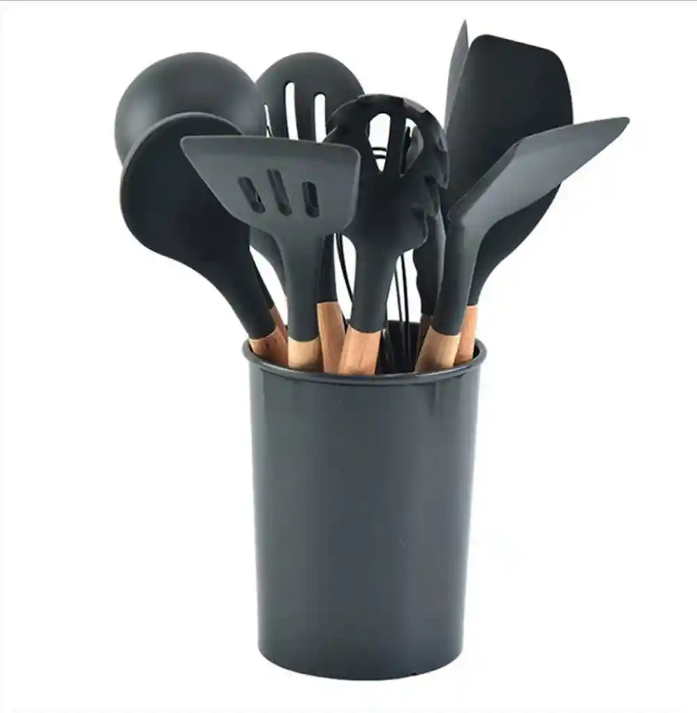 Set 12 Utensilios De Cocina Silicona Resistente Calor